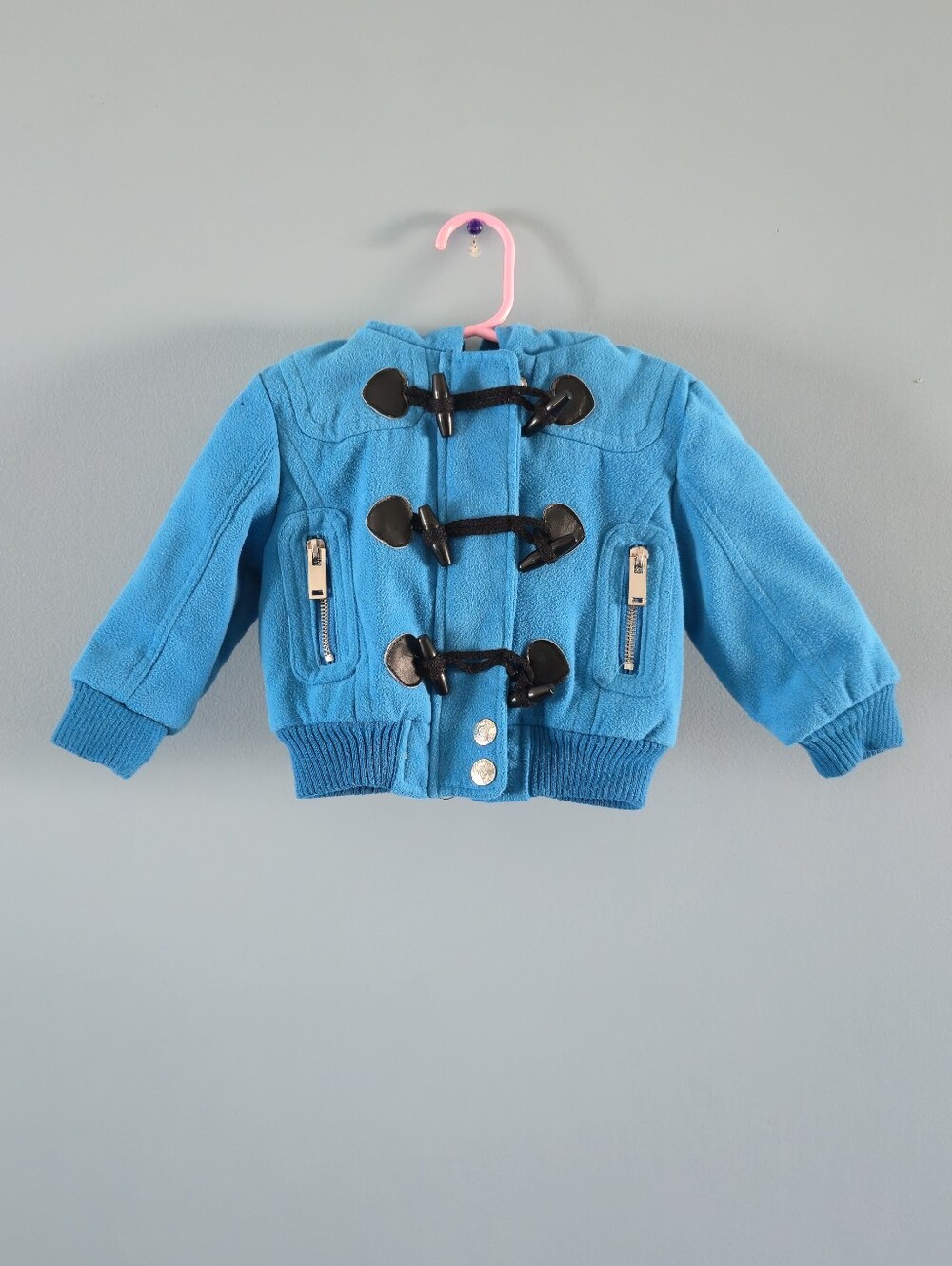 Bright Blue Toggle Bomber Hooded Jacket 18m